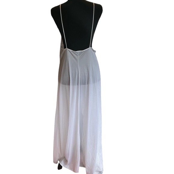 Vintage Quiet Moments White Lace Sheer Peignoir Set Nightgown Robe Bridal USA  L - Picture 6 of 9
